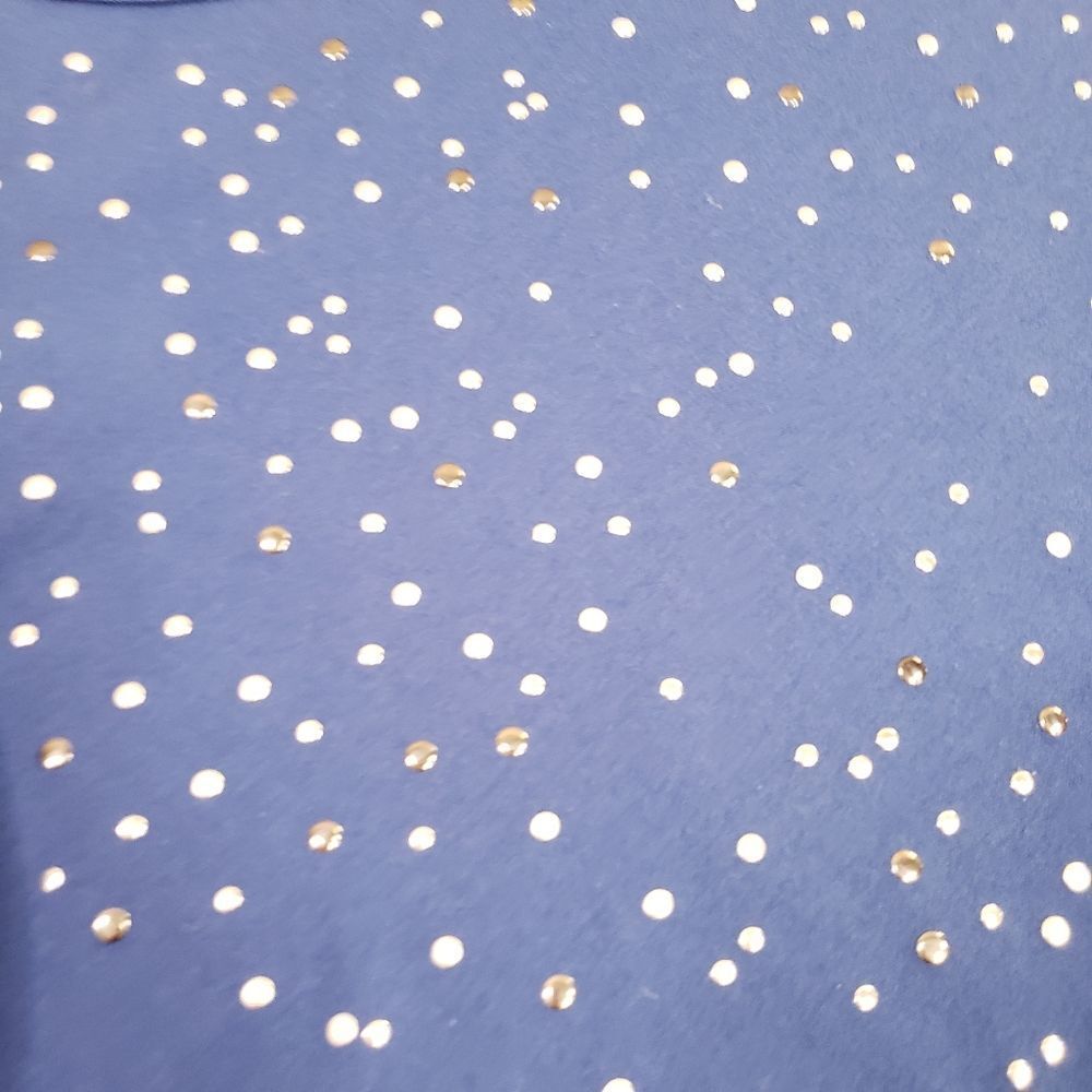 Rebecca Malone Women's L/XL Blue & Silver Beaded Blouse - Picture 2 of 11